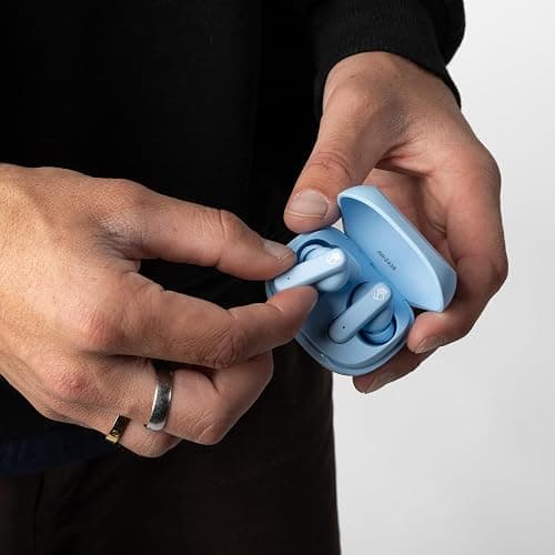 Skullcandy Smokin’ Buds Wireless Earbuds, Bluetooth Headphones, Noise Isolating Fit, Up to 20 Hours Battery, IPX4 Sweat and Water Resistant, Microphone for iPhone Android - Preppy Blue thumbnail 8