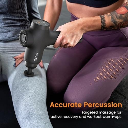 Mebak 3 Massage Gun, Massage Gun Deep Tissue for Athletes, Professional Muscle Percussion Massager, Massager for Shoulder Leg Back Body Pain Relief, Quiet Portable Sport Tool, Gifts for Him thumbnail 8