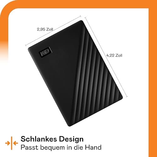 WD My Passport externe Festplatte 2 TB (mobiler Speicher, schlankes Design, herunterladbare Software, automatische Backups, Passwortschutz) Schwarz - auch kompatibel mit PC, Xbox und PS4 thumbnail 4