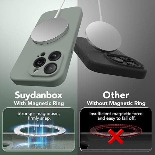 SuydanBox Magnetic for iPhone 12 Pro Max Case, Compatible with MagSafe, [Full Camera Protection][Screen Protector] Silicone Shockproof Protective Phone Case for iPhone 12 Pro Max 6.7", Calke Green thumbnail 9