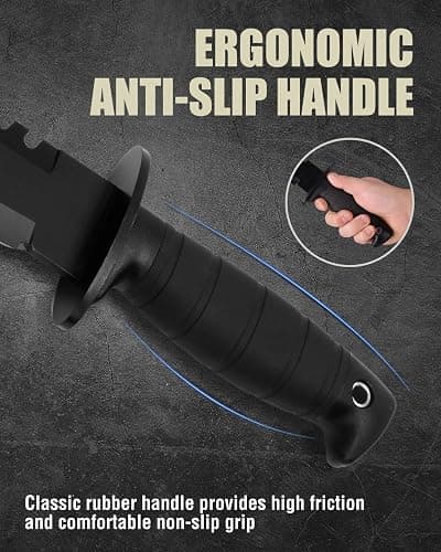 Mossy Oak Survival Hunting Knife with Sheath, 15-inch Fixed Blade Tactical Bowie Knife with Sharpener & Fire Starter for Camping, Outdoor, Bushcraft thumbnail 5