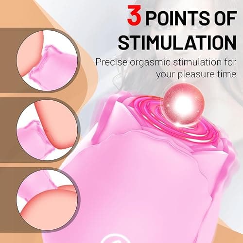 Enhanced 10 Mode 2026 New Purple Roses Flower Toy for Women, Whisper-Quiet & Waterproof Design Toys (Pink) thumbnail 3