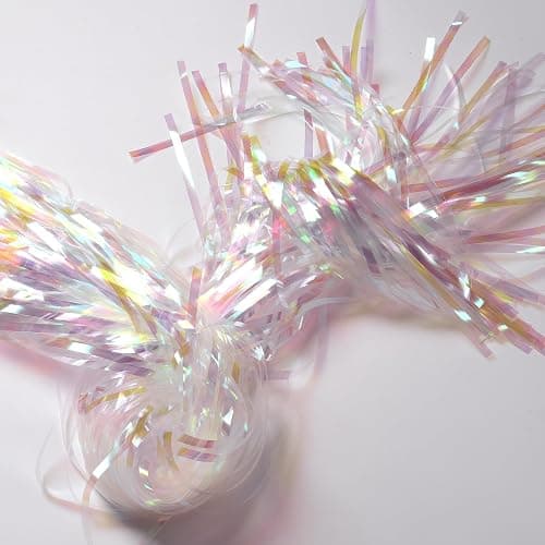 BRAVESHINE Iridescent Fringe Backdrop | Holographic Party Streamers Curtain | 2 Pack 3.2x6.5ft Photo Booths Props for Girl/16th/18th/Birthday/Engagement/Bridal/Anniversary/Bachelorette Party Decorations thumbnail 5