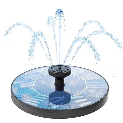 AMZtime Solar Fountain Novel Solar Water Fountain with 6 Nozzles Solar Powered Water Fountain Pump, Solar Water Feature for Outdoor Garden, Pond, Swimming Pool, and Bird Bath - Image 1
