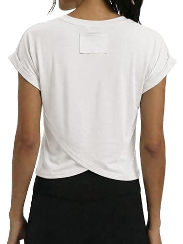 iGENJUN Womens Basic T-Shirts Scoop Neck Short Sleeve Crop Tops Cute Summer Tops Slim Fit Tees Y2k Clothing 2026 thumbnail 3