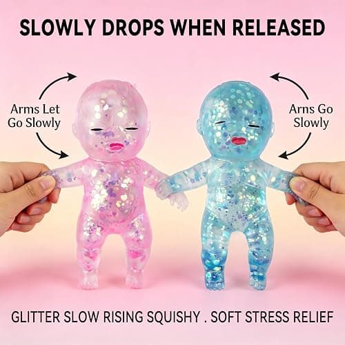 3PCS Squishies Glittery, Slow Rising Squishies, Desk Decor & Anxiety Relief | Soft Squeezable Fidget Toy, Ideal for Birthday Gifts, Party Favors, Easter Basket Stuffers thumbnail 4