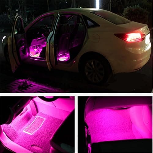 Car LED Strip Light, EJ's SUPER CAR 4pcs 36 LED Car Interior Lights Under Dash Lighting Waterproof Kit,Atmosphere Neon Lights Strip for Car,DC 12V(Pink) thumbnail 7