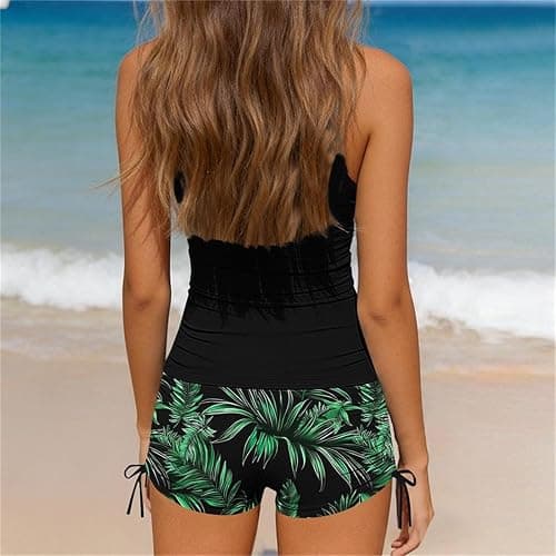 Vest-Style Swimsuit Set for Girls 7-16 Years | Sleeveless Round Neck Two-Piece Tankini | Simple Swimwear for Children thumbnail 3