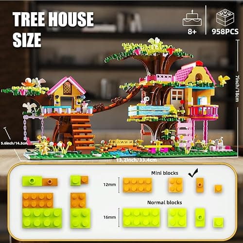 RAVAYO Creative Tree Building Block Set,958pcs Mini Brick Toy for Kids Girls Age 10 11 12 14 thumbnail 4