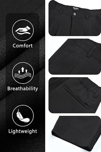 Heyfanee Mens Casual Pants Loose Fit Slacks for Men with Belt Loops thumbnail 5