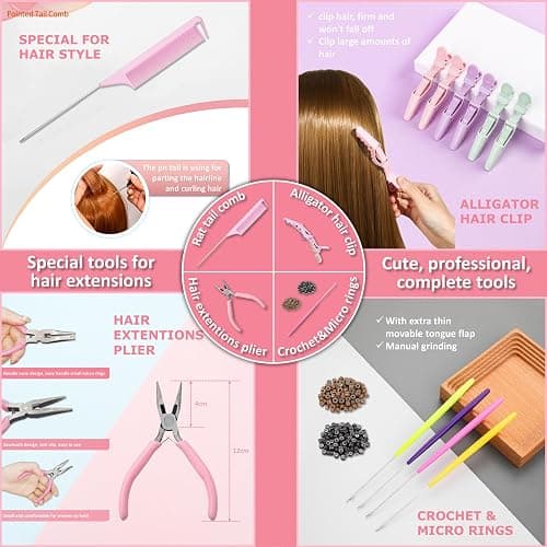 Hair Tinsel Kit with Tools and Instruction Easy to Use 12 Colors 2400 Strands 48 Inches Tinsel Hair Extensions for Women and Girls, Glitter Sparkling Shinny Fairy Hair Accessories for Party thumbnail 5