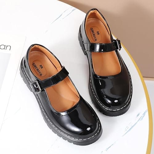 Mary Jane Shoes Women Platform Non-Slip Classics Round Toe Ankle Strap Comfort Casual Oxford Dress Work Mary Jane Flat Shoes thumbnail 3
