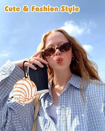 Boaretiu for AirPods 4 Case Cute Kawaii - 3D Soft Silicone Case Cover with Keychain for Women Girls Teens Food Funny Unique Pretty Fashion Design Protective Skin Case for Airpods 4, White Bread thumbnail 5
