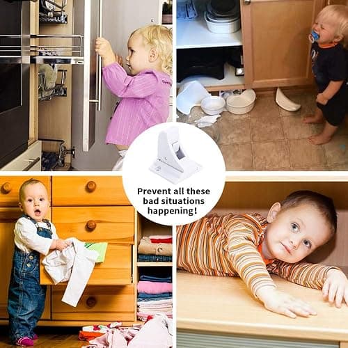 Safety Locks, Magnetic Safety Locks, Invisible Safety Latch Lock for Cupboard, Cabinet and drawer, Child Proof, Easy to Install Kit, With Extra 3M Adhesive Tapes,10 Locks 2 Keys thumbnail 6
