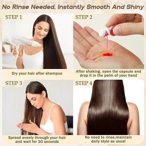 SAHIPUB Hair Oil Perfume - 40 Pcs Hair Perfume & Oil Serum Treatment Avocado Nourishing Shining for Women Man Frizz Dry Damaged Hair, Leave-in Serum Long Lasting Scent (Wild Rose) thumbnail 8