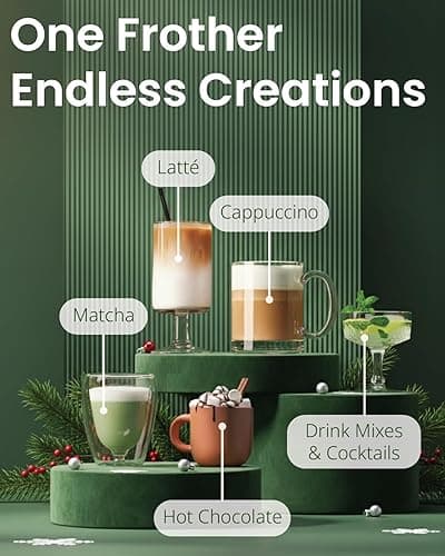 Elementi Electric Pink Milk Frother Handheld - Mini Whisk for Coffee, Matcha and Drinks - Portable Frother & Mixer with Stand (Pastel Pink) thumbnail 6