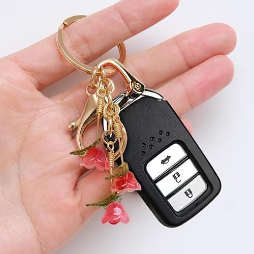 SanQuan Trailing Tulip Flower Keychains for Women-Handmade,Bag Charm,Purse Charm,Elegant Gifts for Women/Mom/Her thumbnail 6