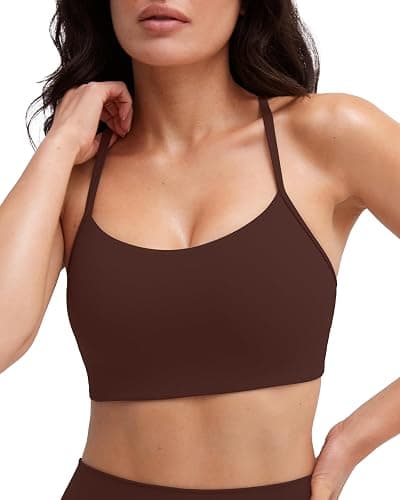 PAVOI ACTIVE Yoga Racerback Bras for Women - Buttery Soft Low Support Scoop Neck Y-Back Thin Strap Sports Bra - FlexFlow - Image 1