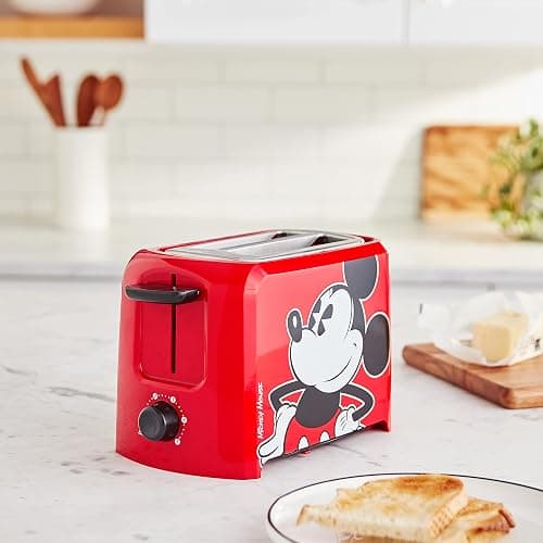 Disney Mickey Mouse 2 Slice Toaster by Select Brands - Disney Toaster for Breakfast Toast & Sandwich Bread - Kitchen Essential with Browning Control - Self-Centering Slots & High Rise Toast Lift thumbnail 2