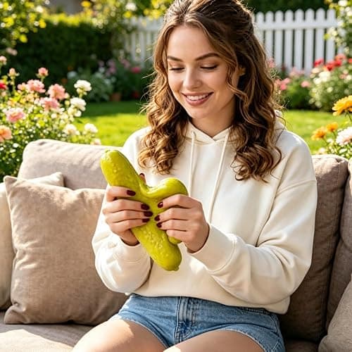 Pickle Squishy, Jumbo Squishy, Giant Pickle Squishy Fidget Toy, Slow Rebound Stress Reliever for Adults, Soft Texture and Funny Design for Office, Home (0A) thumbnail 2