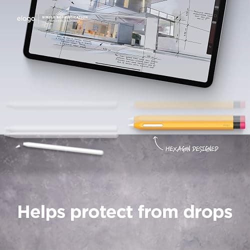 elago Compatible with Apple Pencil Pro Case & Apple Pencil 2nd Generation Case, Compatible with Magnetic Charging, Double Tap, Squeeze, Haptic (Must Read Installation Instructions) (Yellow) thumbnail 5