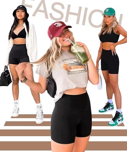 FULLSOFT High Waisted Biker Shorts for Women-5" Tummy Control Fitness Athletic Workout Running Yoga Gym Shorts thumbnail 2