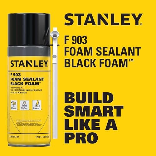 Stanley F903 Black Spray Foam Sealant (2x12oz) – Waterproof Expanding Polyurethane Foam for RV, Pond, Waterfall, Landscape & Automotive Applications – UV Resistant, Gap Filler Foam | 2 Pack thumbnail 2