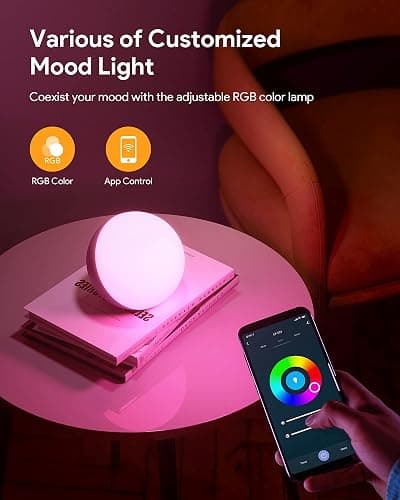 Hifree Lampe de Table Intelligente, Lampes de Chevet Compatibles avec Alexa et Google Home, Lampe Tactile à Changement de Couleur RVB Réglable et Réglable pour Enfants thumbnail 5
