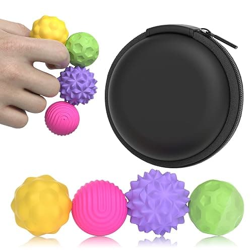 Silicone Magnetic Balls, 4 PCS Stress Relief Sensory Toys for Autism ADHD Anxiety, Quiet Office Desk Toy, Fidget Balls in Hands for Kids & Adults, Fun Gifts for Boys Girls Teens - Multicolor - Image 1