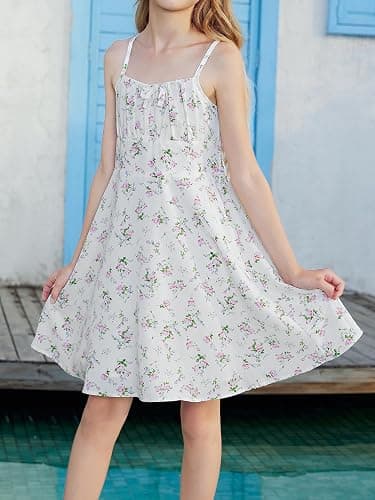 white floral dress thumbnail 3