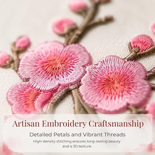 Cherry Blossom Iron Patch,5PCS Cherry Blossom Patches Iron On (5pcs Pink) thumbnail 5