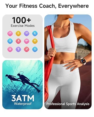 Woneligo Smart Watch for Women, Answer/Make Calls, Alexa Built-in, 1.85" Touch Screen Fitness Tracker for Android & iPhone, Heart Rate/Sleep/SpO2 Monitor Smartwatch, Waterproof (Rose Gold) thumbnail 4