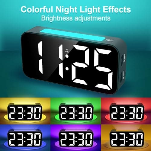 Topski Loud Alarm Clocks for Bedrooms Heavy Sleepers, Digital Clock with Night Light, Large Display, Dual Alarm, Snooze, Dimmable Bedside Alarm Clock for Kids Teens Boys Girls thumbnail 4