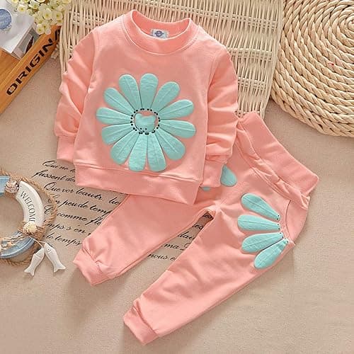 Toddler Baby Girls Sunflower Clothes Set Long Sleeve Top and Pants 2pcs Outfits Fall Clothes thumbnail 5