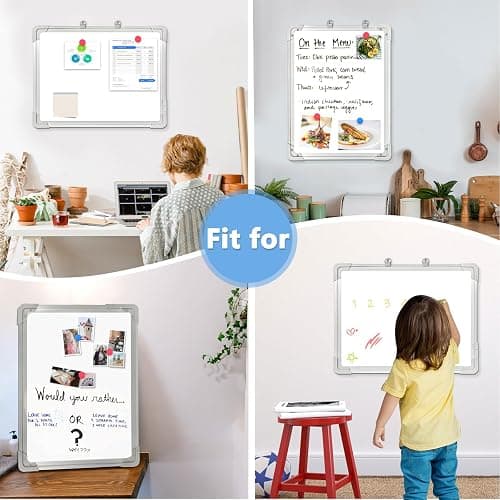 AMUSIGHT Double-Sided White Board, 16" x 12" Dry Erase Board Small Whiteboard for Wall Magnetic Hanging White Board Dry Erase for College Dorm Room, School, Home, Office thumbnail 6