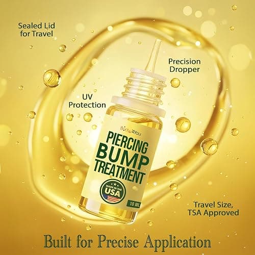 BodyJ4You Keloid Bump Removal Oil - Piercing Aftercare Shrinking Drops - Nose Ear Septum Belly Cartilage Scar Treatment Piercing Bump Solution - Tea Tree Jojoba Essential Oils Keloid Care (Pack of 2) thumbnail 8