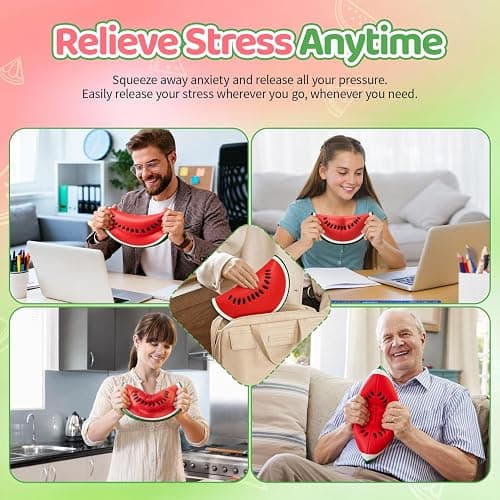 Watermelon Jumbo Squishy Toy, GiantSqueeze Rising Stress Ball, Realistic Fruit Fidget for Adults thumbnail 4