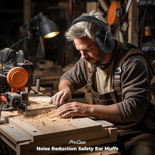 ProCase Hearing Protection Ear Muffs SNR 33dB, Noise Cancelling Headphones | Adjustable NRR 28dB Noise Reduction Earmuffs for Adults & Kids, Shooting, Lawn Mowing, Studying, Autism Sensory Needs thumbnail 4