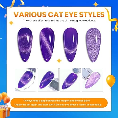 Beetles Cat Eye Gel Nail Polish Set - 20 Colors Nude Pink Green Blue Red Brown Black Magnetic Gel Polish Base Gel Matte Glossy Top Coat Lush Velvet Soak Off UV Manicure Salon DIY Gift for Women thumbnail 6