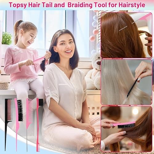 Evatage 1512Pcs Small Hair Rubber Bands with Hair Loop Styling Tool Colorful Mini Hair Elastics with Topsy Pony Tail Hair Tool Hair Braiding Tools for Girls Kids Hair Styling Accessories Kit thumbnail 5