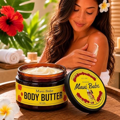 Maui Babe Body Butter – Intensive All-Over Body Moisturizer with Cocoa Butter & Coconut Oil, 8 oz thumbnail 9