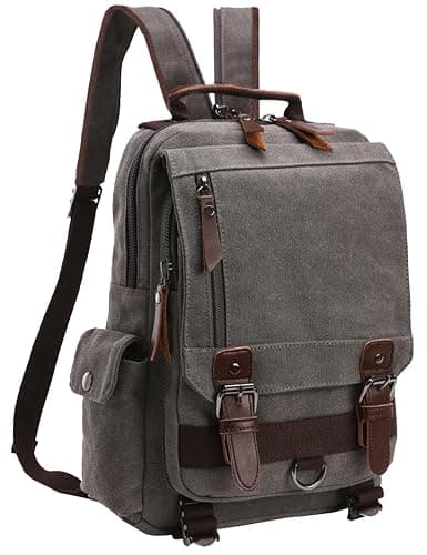mygreen Canvas Cross Body Messenger Bag Shoulder Sling Backpack Travel Rucksack - Image 1
