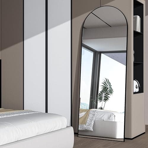 NEUWEABY Full Length Mirror, 56"x16" Arch Mirror Floor Mirror with Stand, Black Arched Full Body Standing or Leaning Mirrors for Bedroom, Living Room thumbnail 8