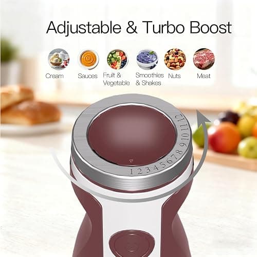 MegaWise Pro Titanium Reinforced 5 in1 Immersion Hand Blender, Powerful with 80% Sharper Blades, 12 Speed Corded Blender, Including 500ml Chopper, 600ml Beaker, Whisk and Milk Frother thumbnail 3