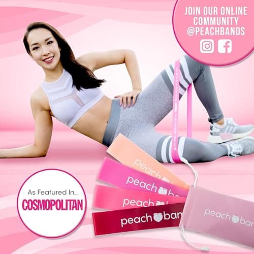 Peach Bands Resistance Bands Set - Exercise Workout Bands for Legs and Butt thumbnail 3