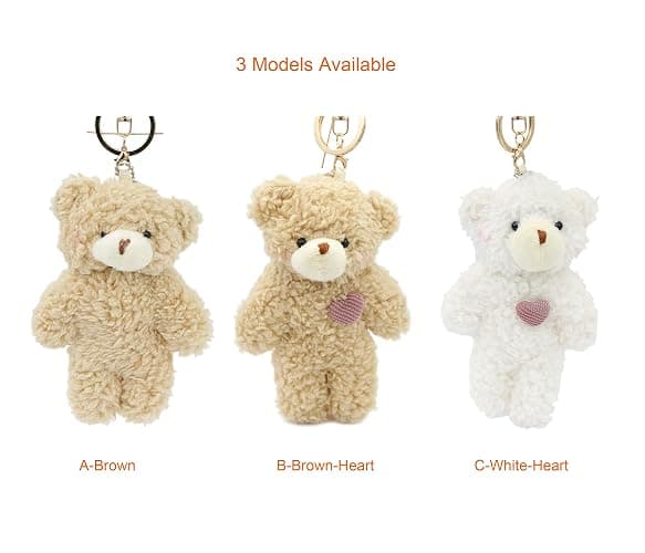 Zitokin Bear Plush Keychain Toys for Kids with Purple Heart 5" Inch Stuffed Teddy Plushie Backpack Purse Pendant Gift for Girls (B-Brown-Heart) thumbnail 5