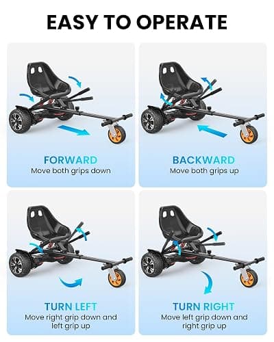 Gyroor Self Balancing Scooters Seat Attachment - Go Kart Conversion for 6.5'' to 10'' Self Balancing Scooters, Adjustable Frame Length, Perfect for Kids and Adults thumbnail 6