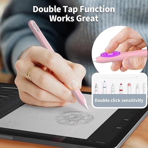 Ultra Thin Protective Pencil Cover for Apple Pencil Pro &Apple Pencil 2nd Gen Silicone Case Sleeve Compatible with Apple Pencil Pro (Pink) thumbnail 5
