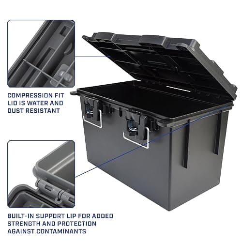 Sheffield 12764 XL Storage Bins With Lids, 4-Pack Stackable Storage Bins, Made in USA, Lockable and Water-Resistant Containers with Lids, Plastic Containers for Home, Classroom, and Dorm thumbnail 6