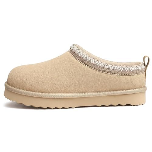 bebealy Genuine Suede Fuzzy Slippers for Women Winter Warm House Shoes Cozy Mini Boots for Indoor Outdoor thumbnail 3